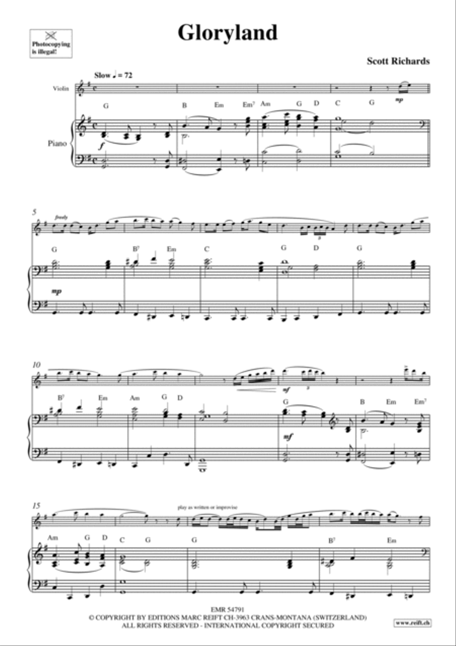 Gloryland Violin Solo scores gallery preview page 3