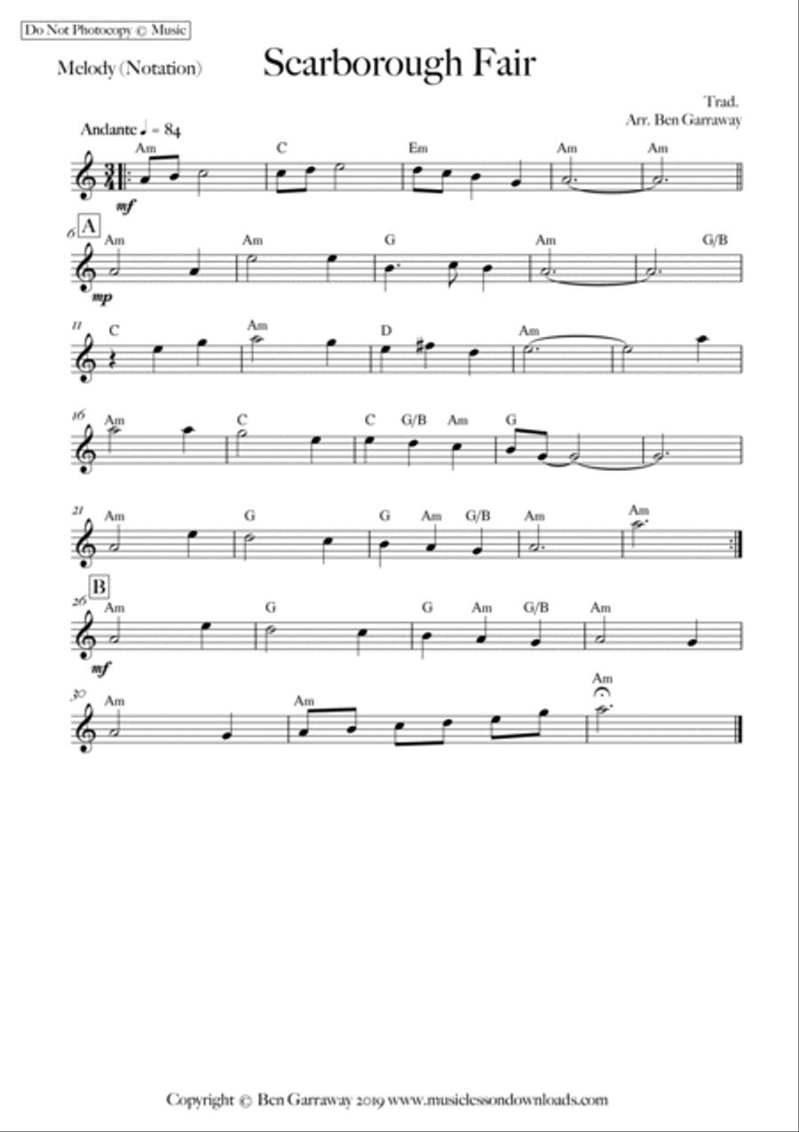 Scarborough Fair - Guitar Trio Guitar Ensemble scores gallery preview page 5