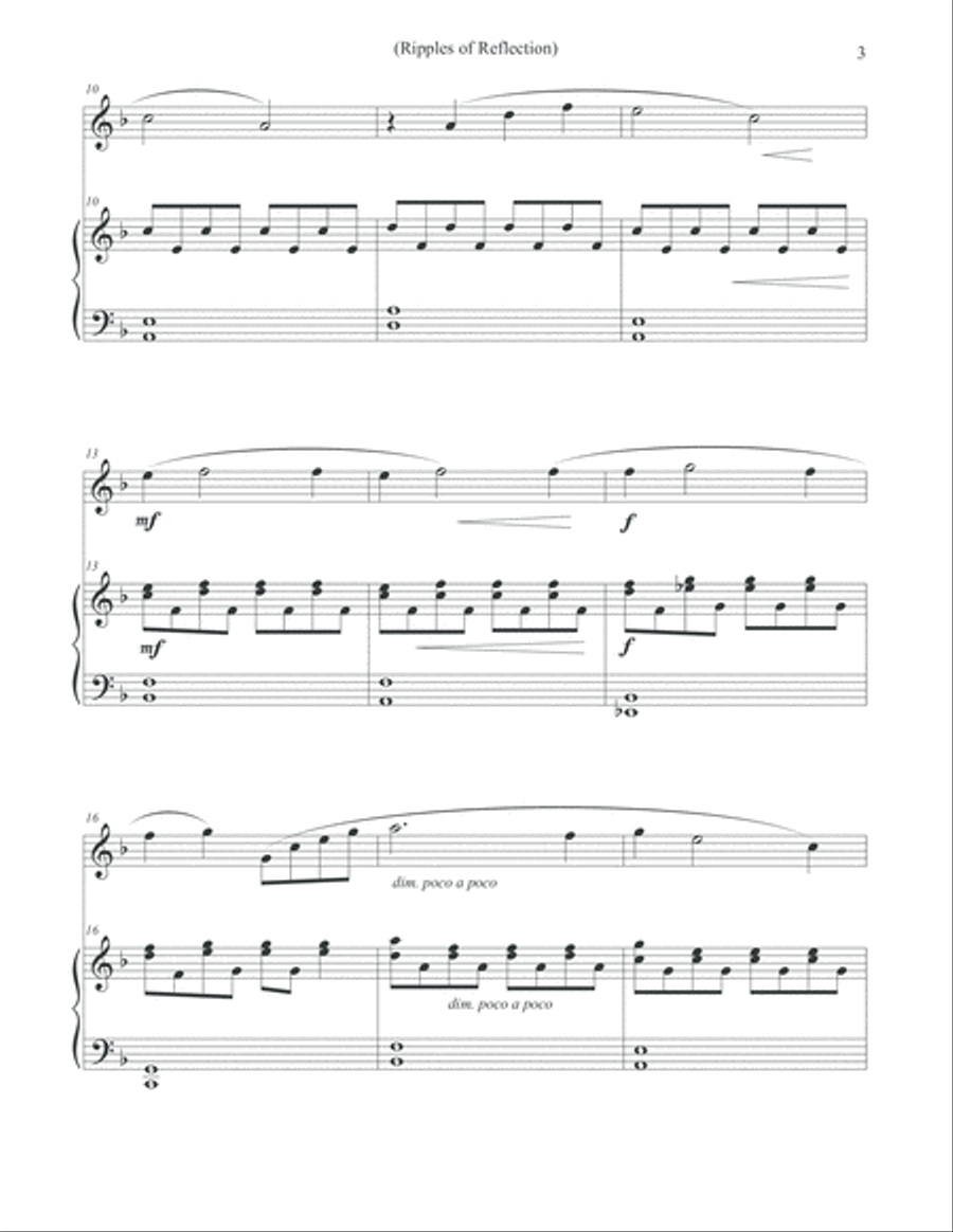 Ripples of Reflection - Flute and Piano Flute Solo scores gallery preview page 3