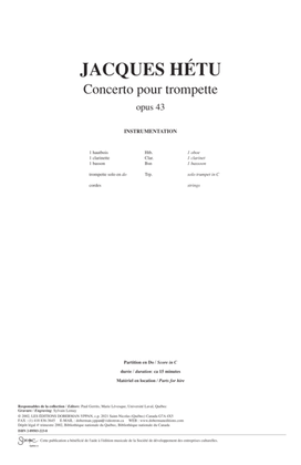 Book cover for Concerto for trumpet op. 43 (score)