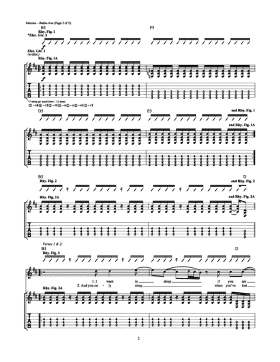 Battle-Axe Electric Guitar scores gallery preview page 2