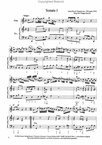 Sonatas for flute op. 1 Vol. 1: Volume I: Sonate I (C), Sonate II (F), Sonate III (B)
