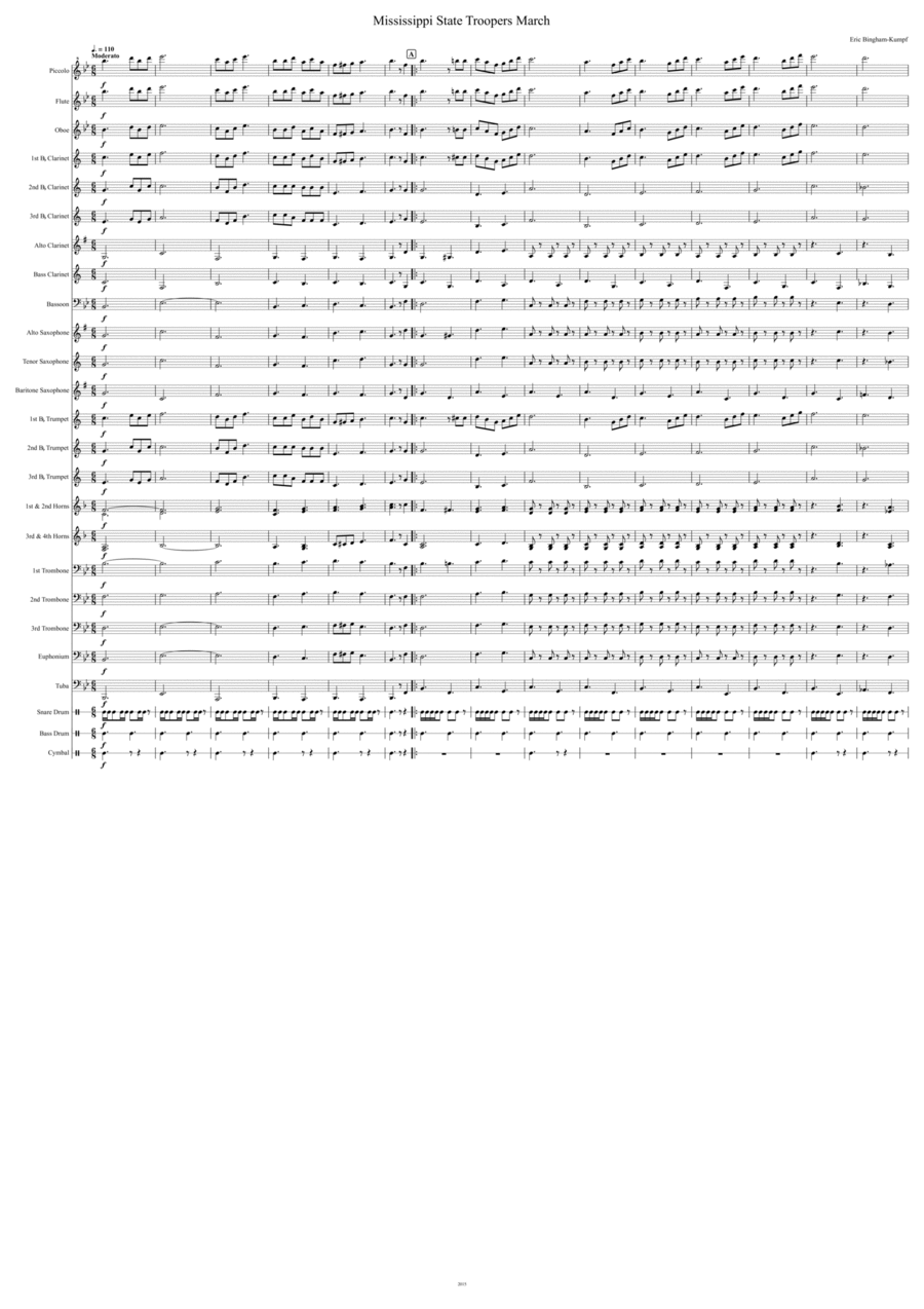 Mississippi State Troopers March Marching Band scores gallery preview page 1