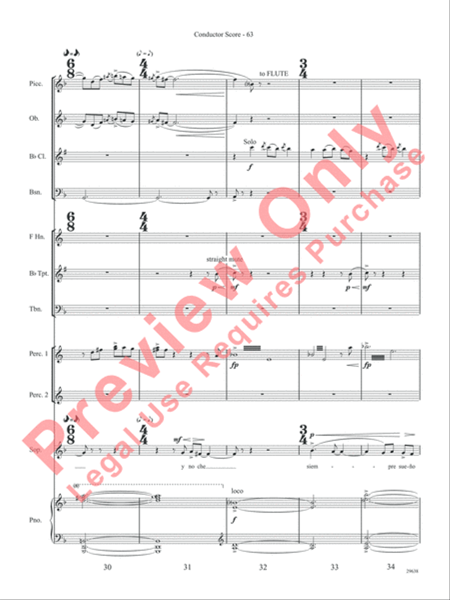 Three Spanish Songs (for Soprano and Wind Ensemble) Concert Band scores gallery preview page 68
