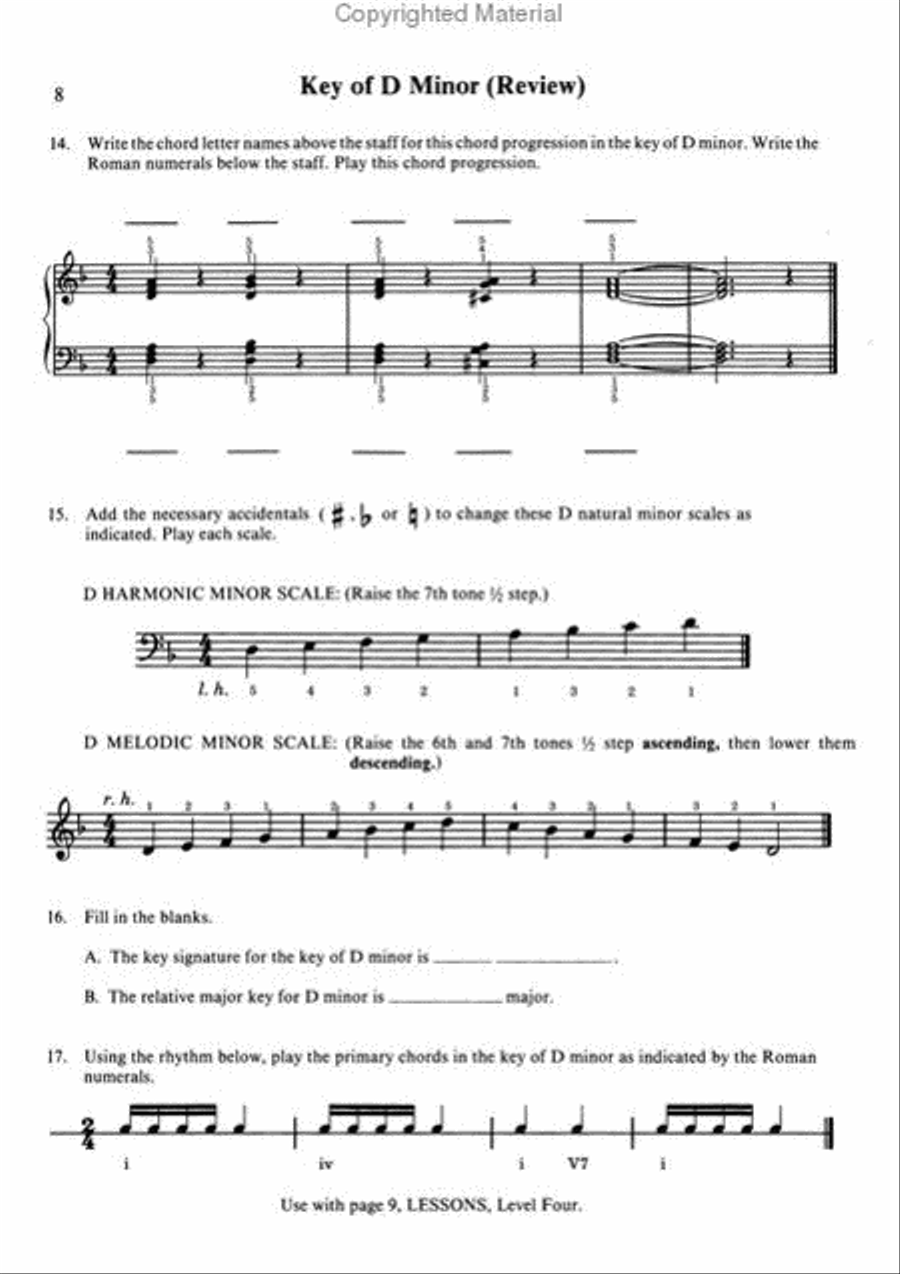 David Carr Glover Method for Piano Theory Piano Method scores gallery preview page 3