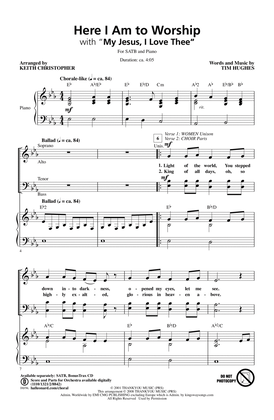 Here I Am To Worship (with "My Jesus, I Love Thee") (arr. Keith Christopher)