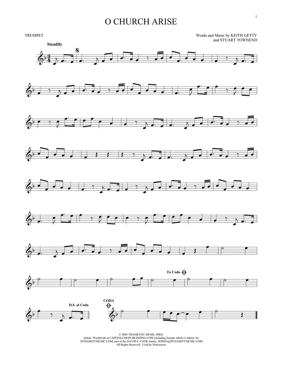 O Church Arise O Church Arise Trumpet Solo scores gallery preview page 1