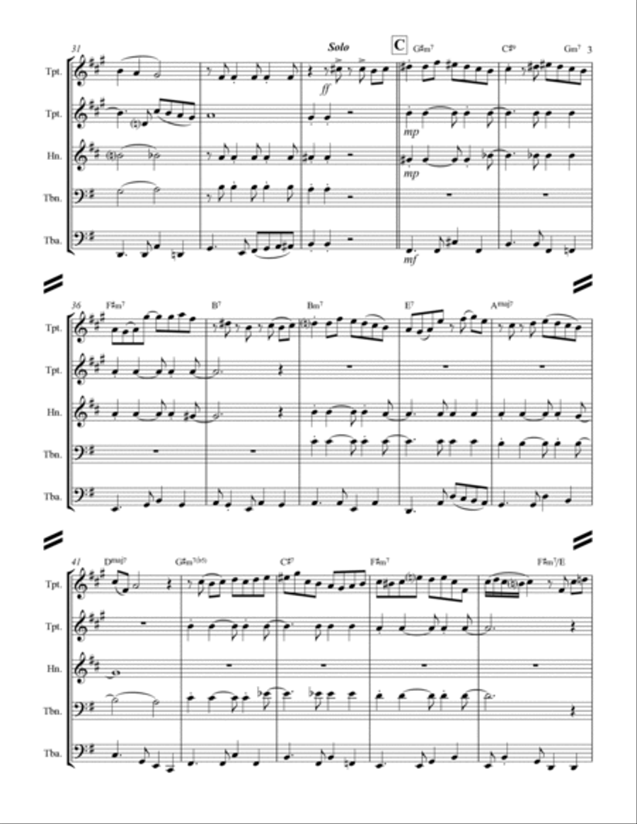 The Shadow Of Your Smile Brass Ensemble scores gallery preview page 4