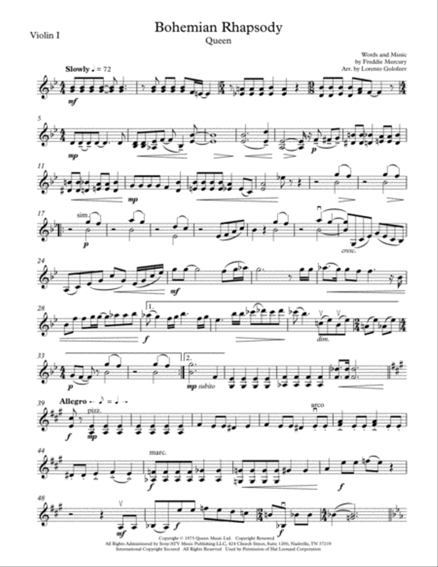Bohemian Rhapsody String Trio scores gallery preview page 1