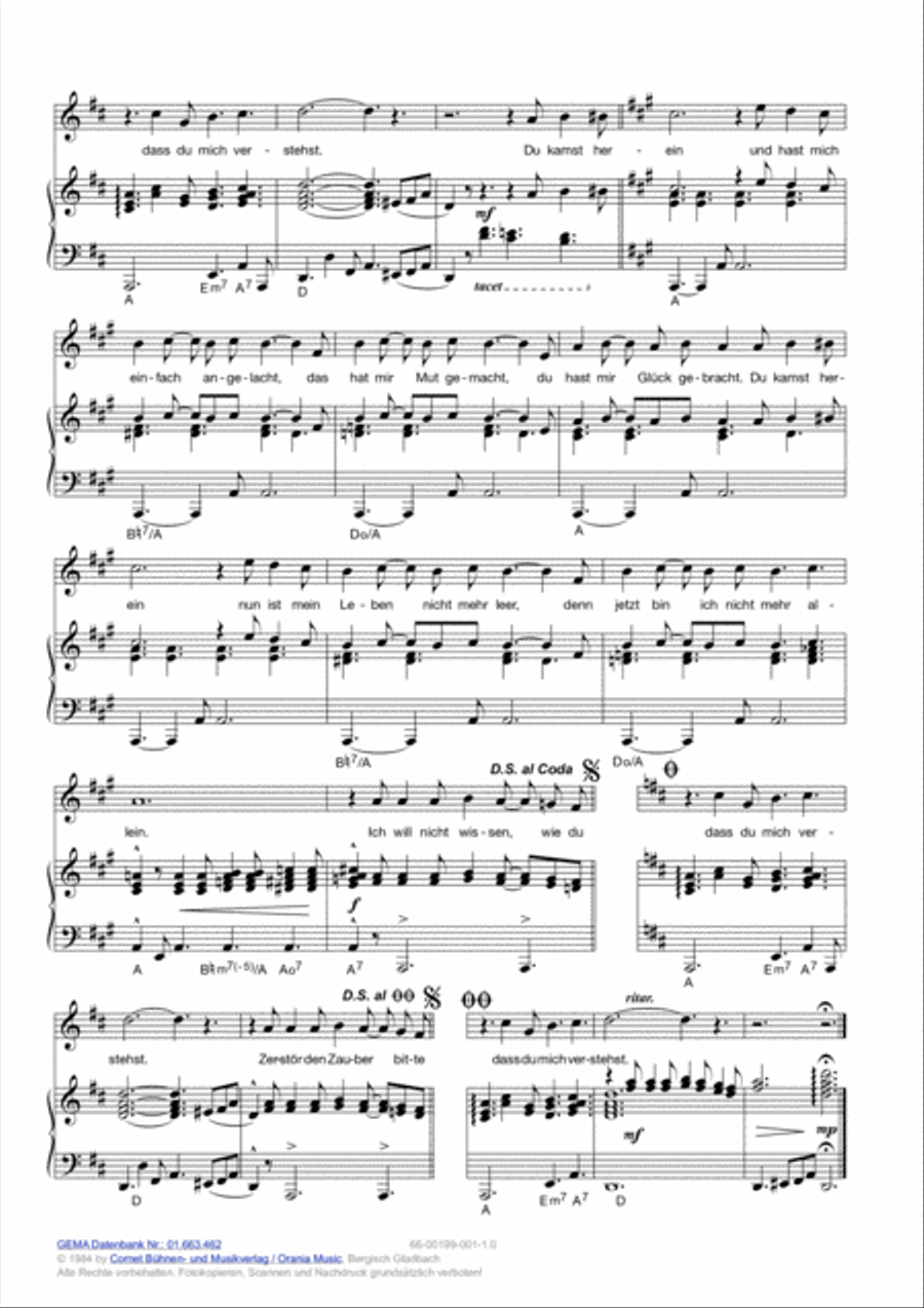 Ich will nicht wissen, wie du heisst Piano, Vocal, Guitar scores gallery preview page 3