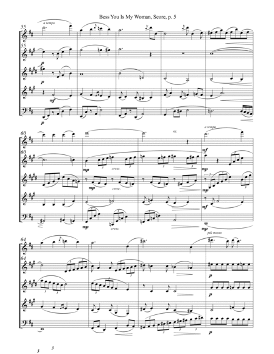 Bess, You Is My Woman Woodwind Quintet scores gallery preview page 5