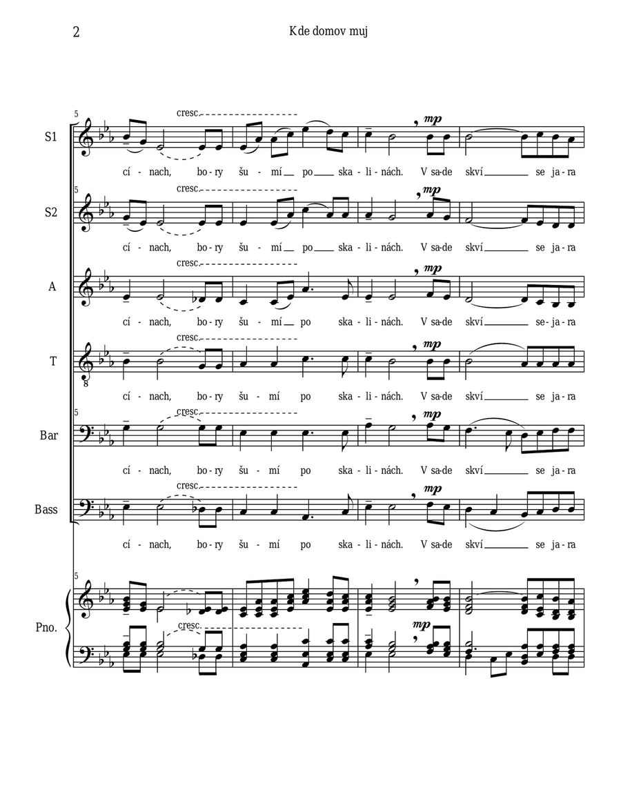 Kde domov muj? 4-Part scores gallery preview page 2
