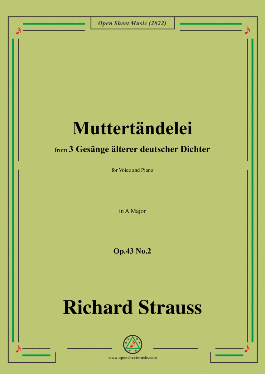 Richard Strauss-Muttertändelei,in A Major,Op.43 No.2 image number null