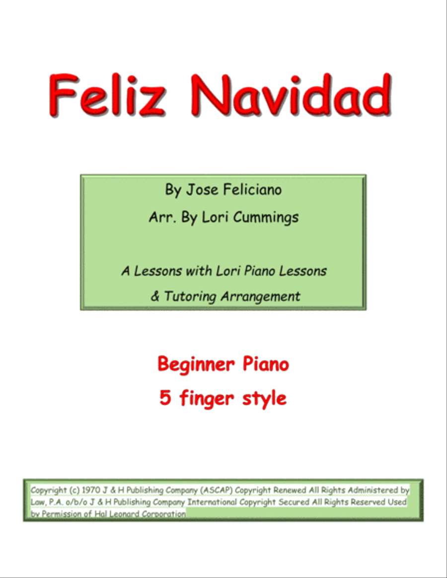 Feliz Navidad Piano Method scores gallery preview page 1