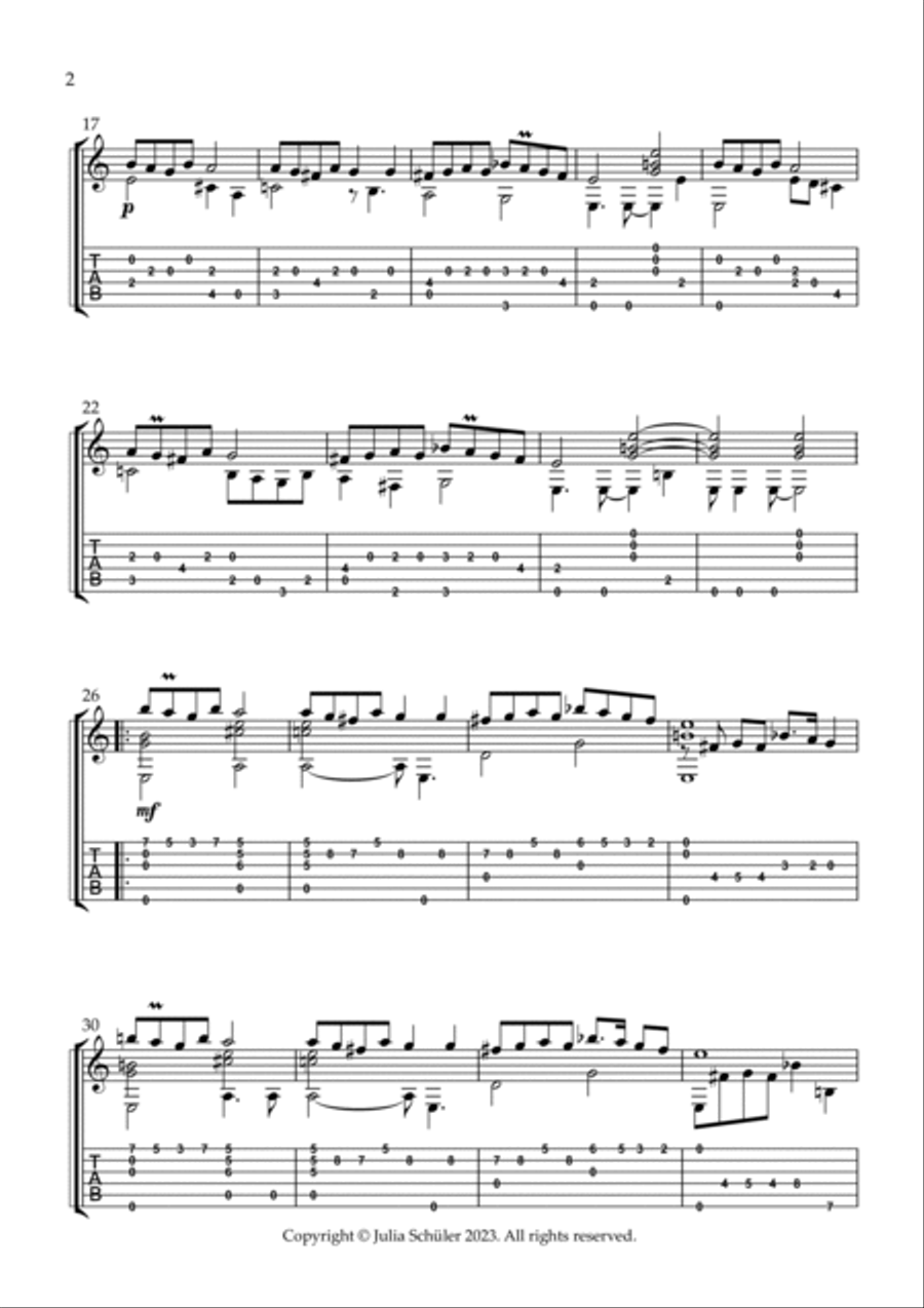 Mamak Türküsü Guitar Solo scores gallery preview page 2