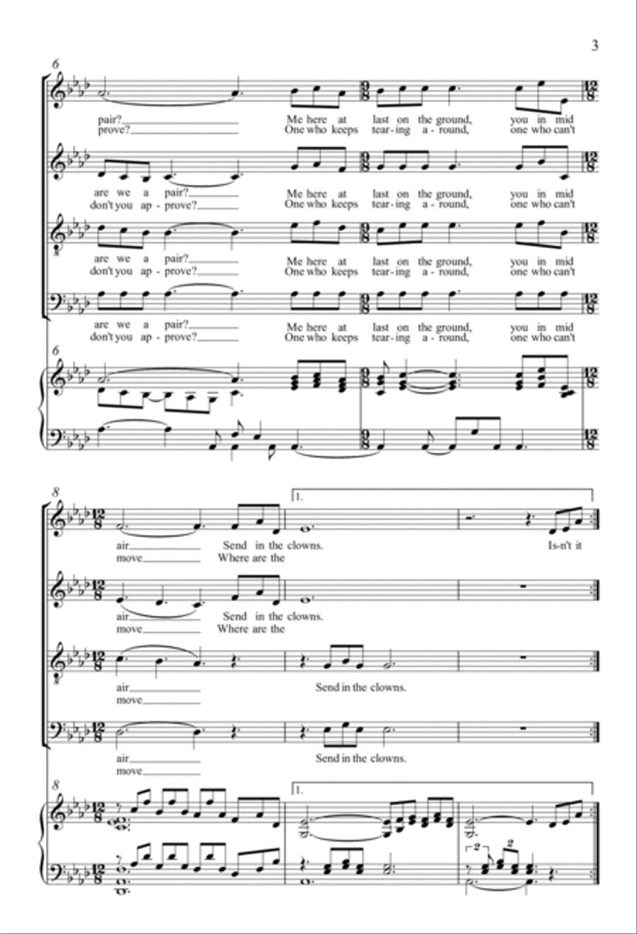 Send In The Clowns 4-Part scores gallery preview page 2