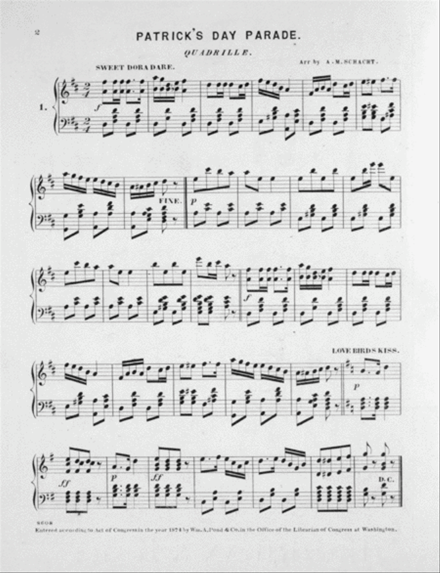 Patrick's Day Parade. An Original Sketch and Song by Ed. Harrigan Piano Solo scores gallery preview page 2