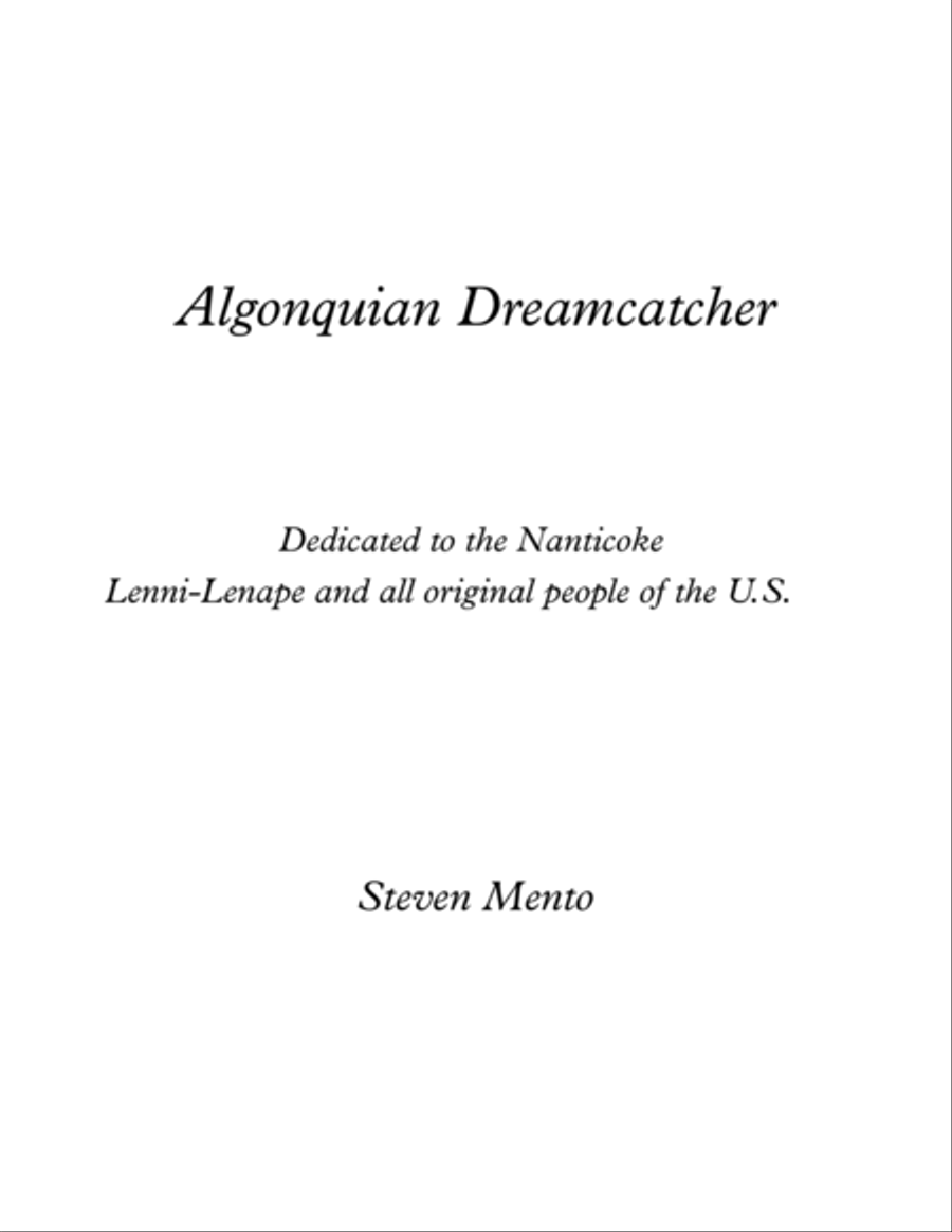 Algonquian Dreamcatcher 1st mvmt. Full Orchestra scores gallery preview page 1