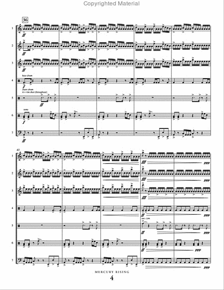 Mercury Rising Mercury Rising Percussion Ensemble scores gallery preview page 5