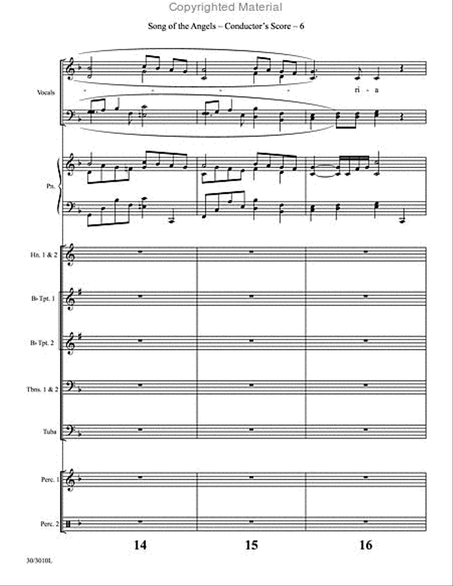 Song of the Angels - Brass and Percussion Score and Parts Choir scores gallery preview page 6