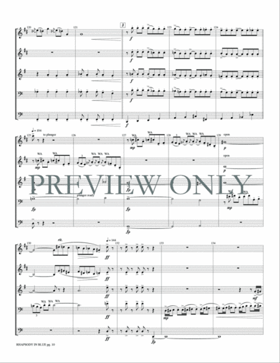 Rhapsody in Blue Rhapsody in Blue Brass Quintet scores gallery preview page 12