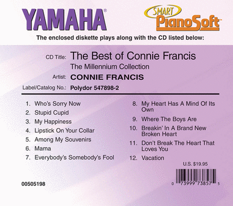 The Best of Connie Francis - Piano Software