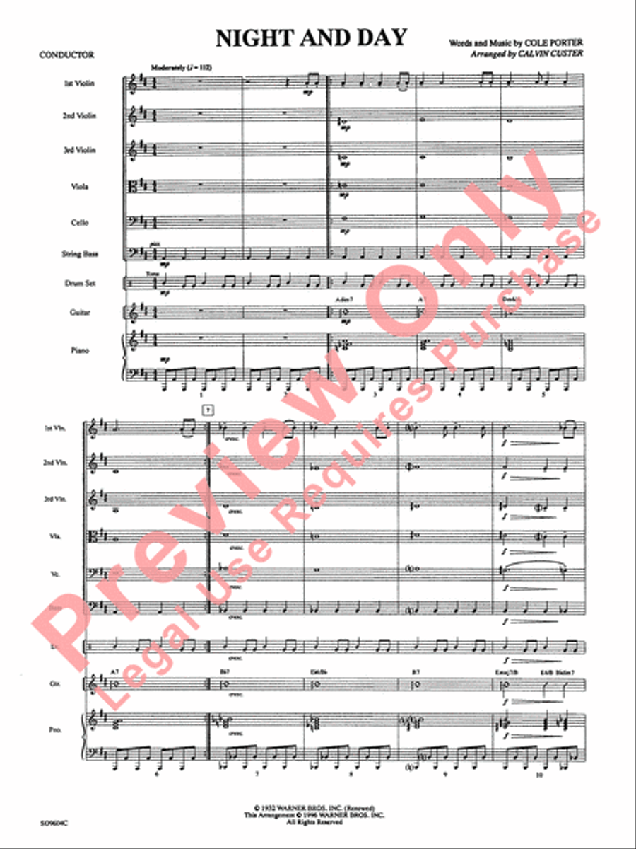 Night and Day String Orchestra scores gallery preview page 4