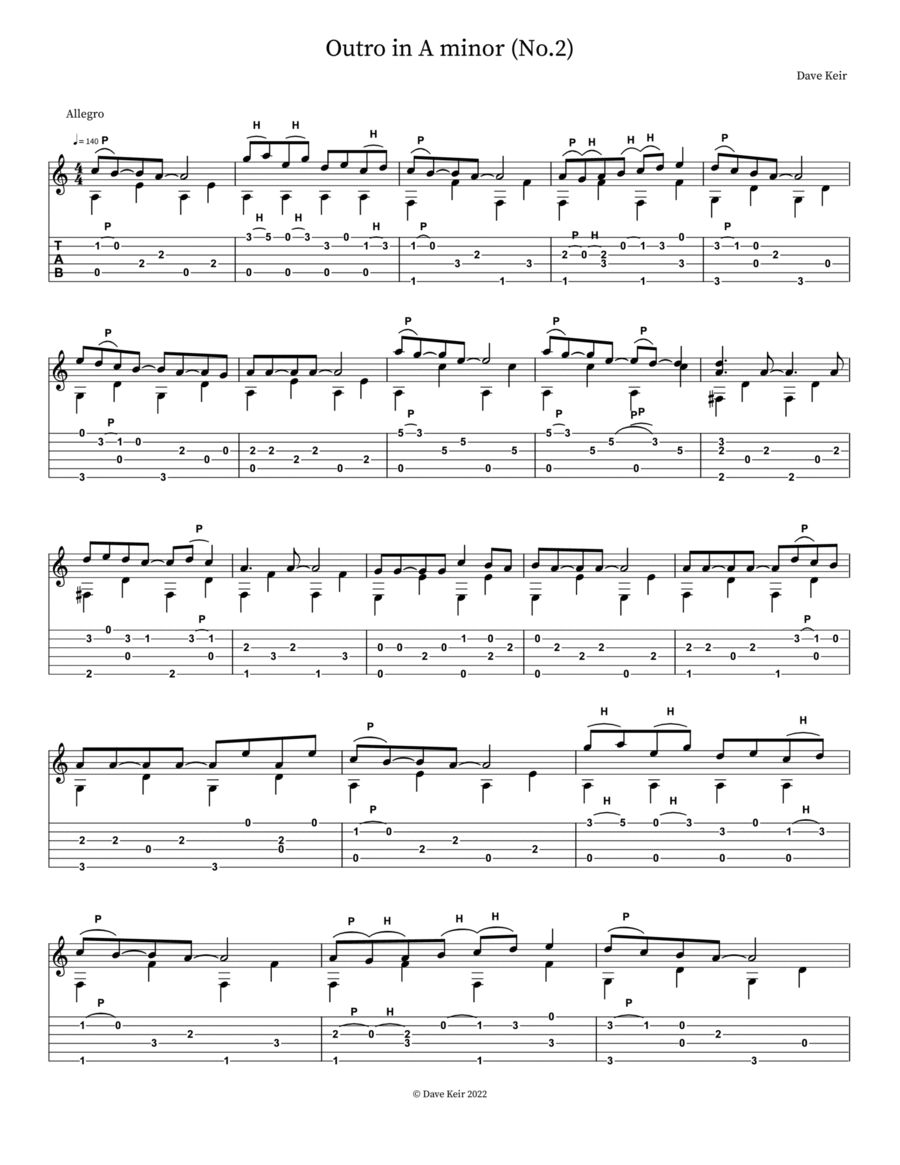 Outro in A minor (No.2) Part scores gallery preview page 1