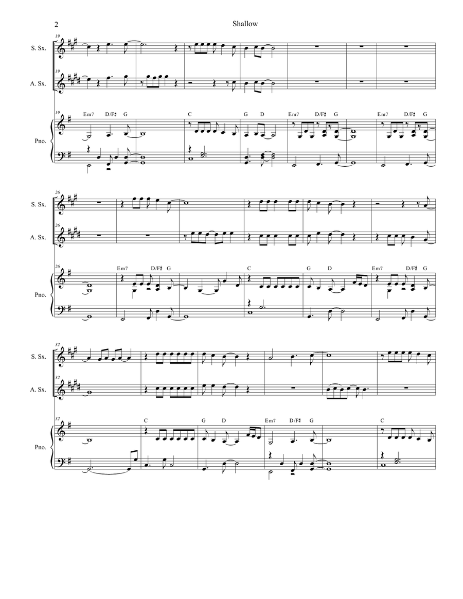 Shallow Soprano Saxophone scores gallery preview page 2