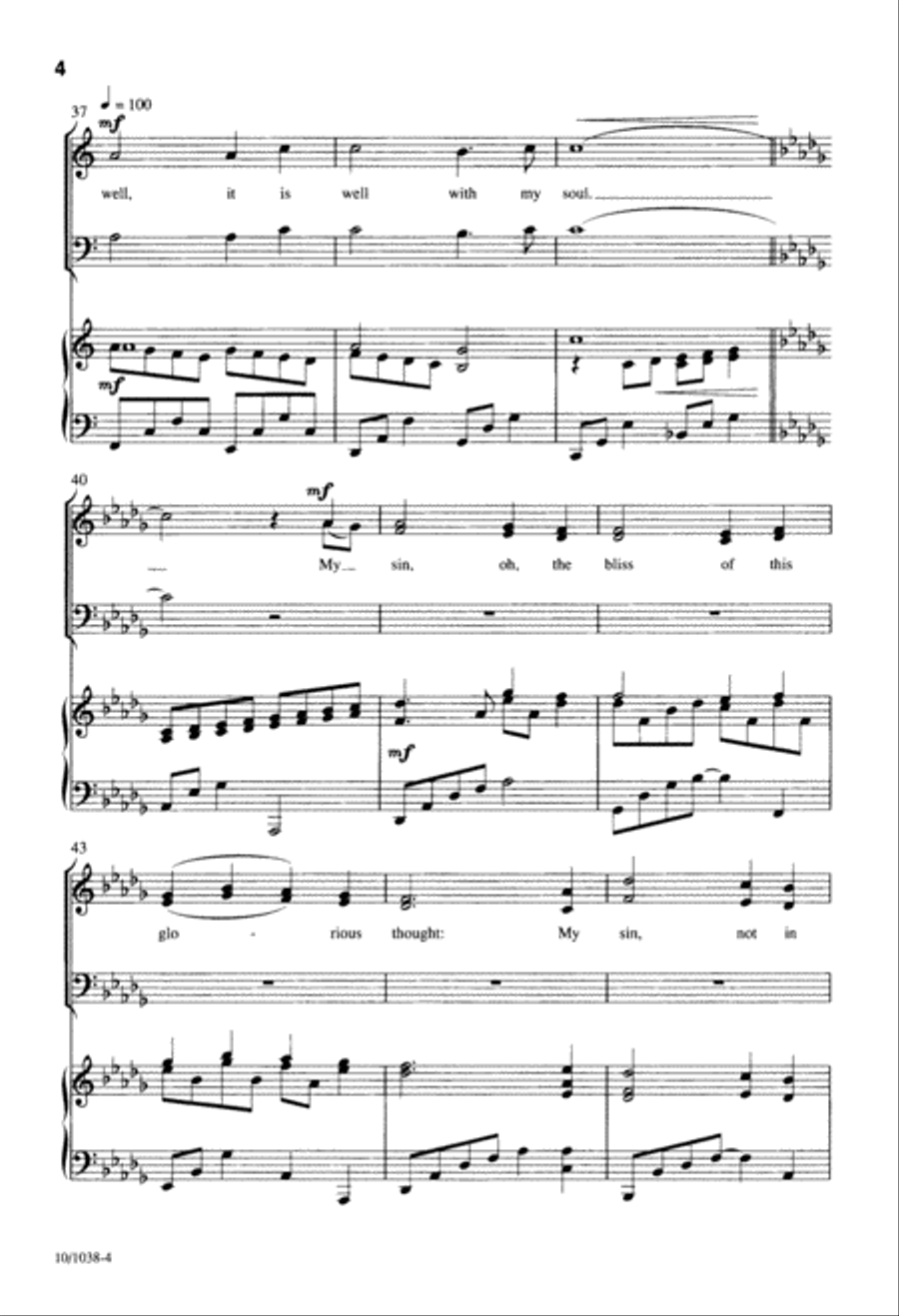 It Is Well With My Soul 4-Part scores gallery preview page 4