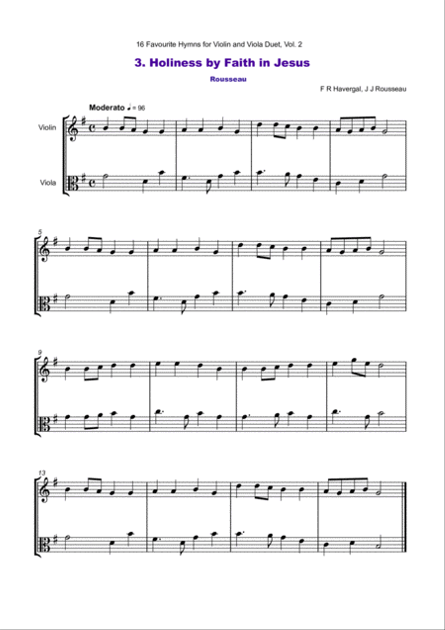 16 Favourite Hymns Vol.2 for Violin and Viola Duet String Duet scores gallery preview page 4