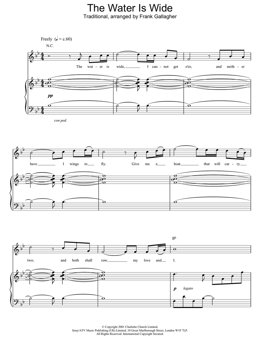 The Water Is Wide The Water Is Wide Piano, Vocal, Guitar scores gallery preview page 1