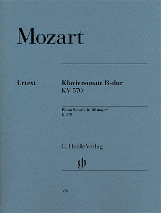 Book cover for Piano Sonata in B Flat Major K570