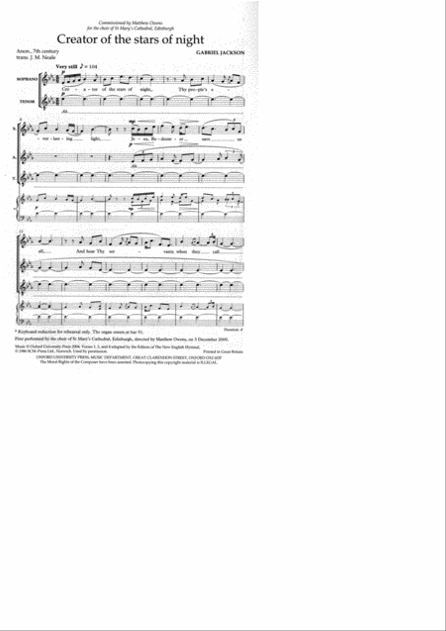 Creator of the stars of night 4-Part scores gallery preview page 3