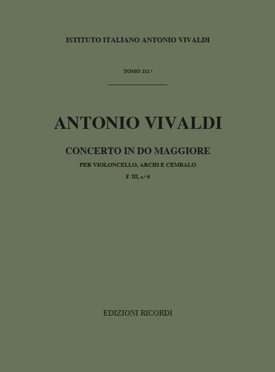 Concerto Per Violoncello, Archi E BC In Do Rv 399