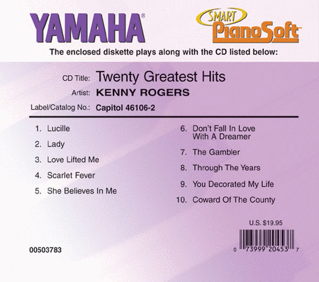 Kenny Rogers - Twenty Greatest Hits - Piano Software