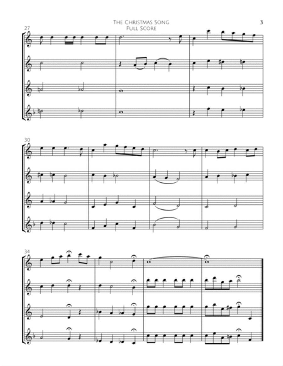The Christmas Song (chestnuts Roasting On An Open Fire) Woodwind Trio scores gallery preview page 4