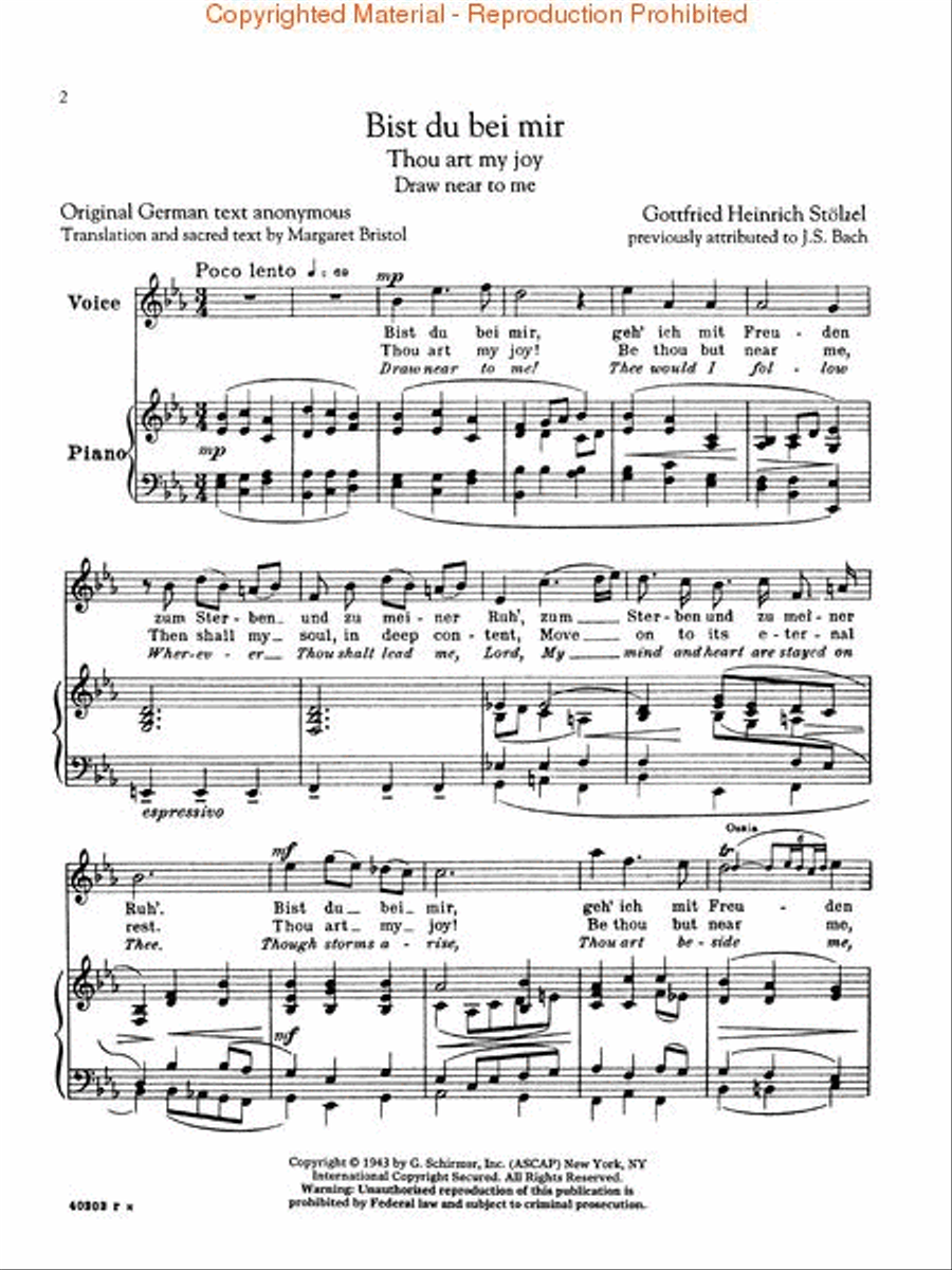 Bist du bei mir (Thou Art My Joy) Voice scores gallery preview page 2