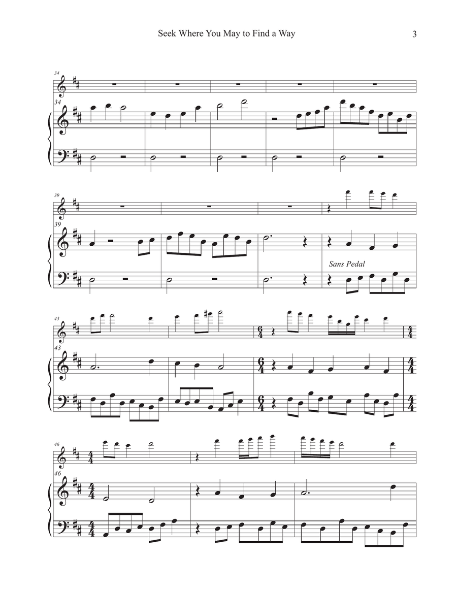 Seek Where You May To Find A Way (Hymn Tune: SUCH, WER DA WILL) Flute Solo scores gallery preview page 3