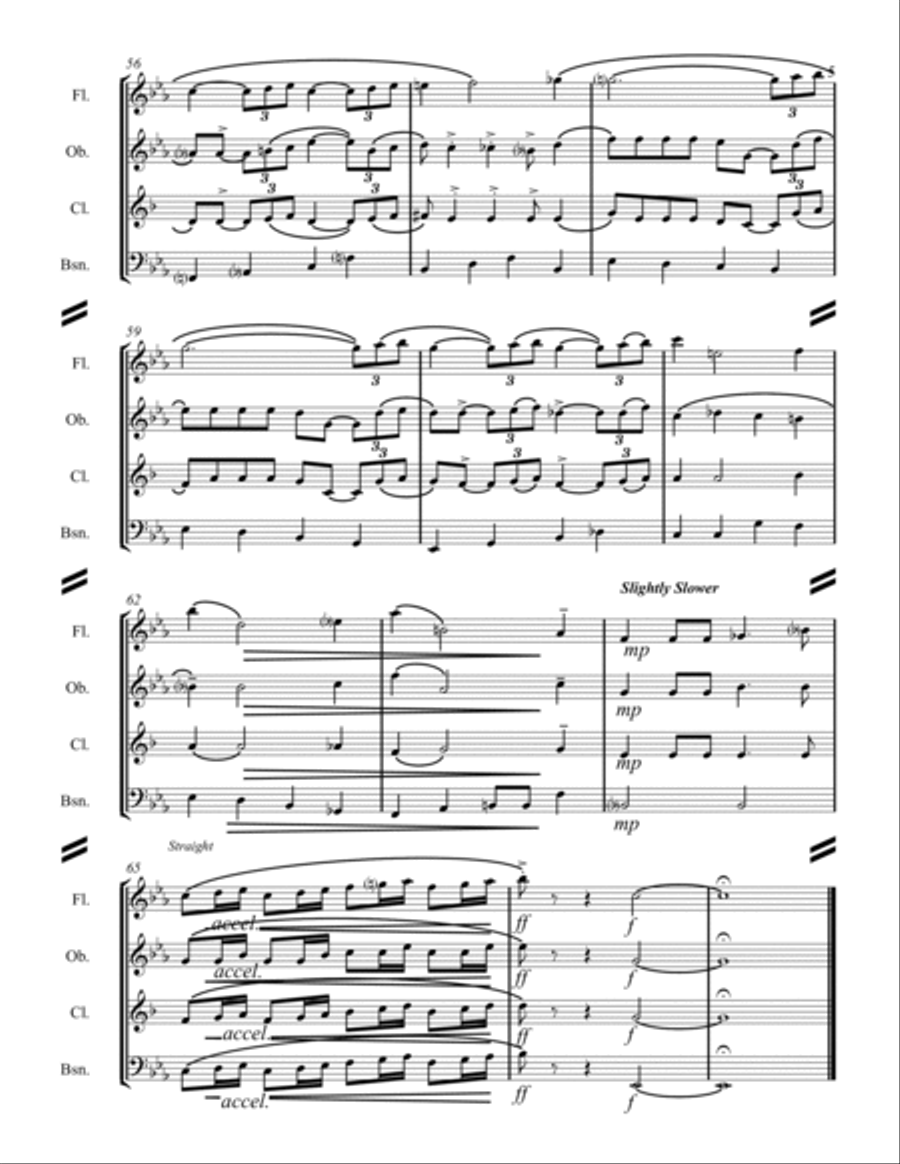 Moonlight Serenade Woodwind Quartet scores gallery preview page 6