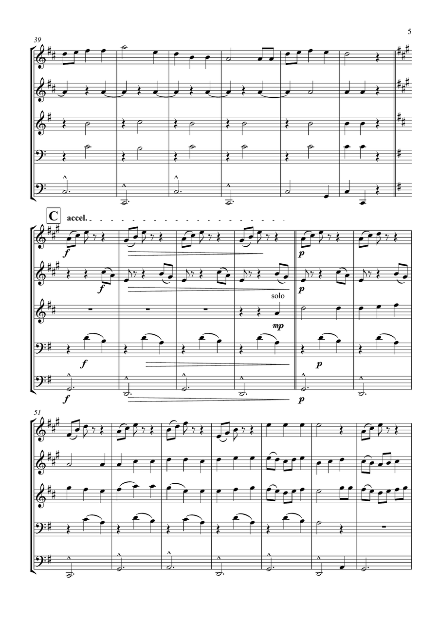 Brass Quintet - Christmas Interlude Brass Quintet scores gallery preview page 5
