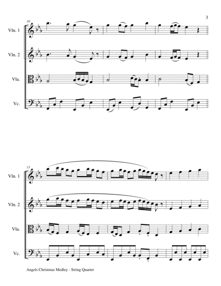 ANGELS CHRISTMAS MEDLEY (for String Quartet - Score & Parts included) image number null
