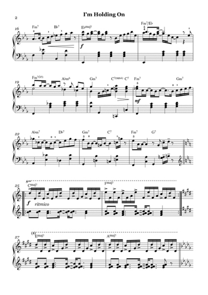 I'm Holding On (Piano/Electric Piano Solo UK Grade 6) image number null