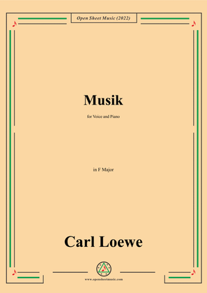 Book cover for Loewe-Musik,in F Major,for Voice and Piano