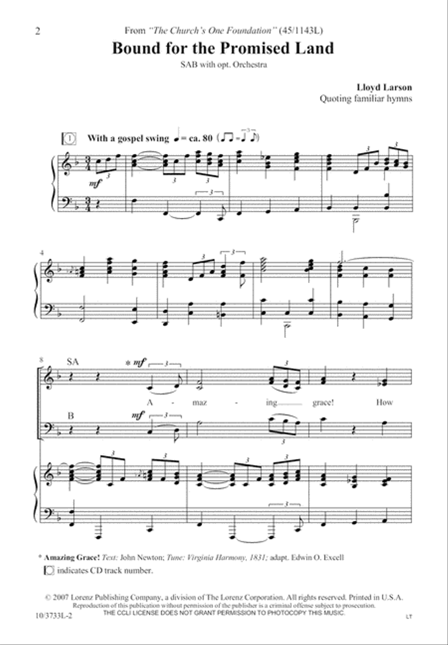 Bound for the Promised Land 3-Part scores gallery preview page 3