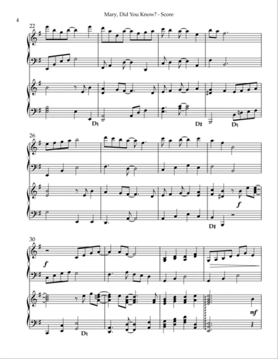Mary, Did You Know? Pedal Harp scores gallery preview page 4