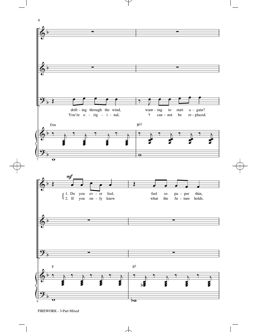 Firework (arr. Roger Emerson) 3-Part scores gallery preview page 2