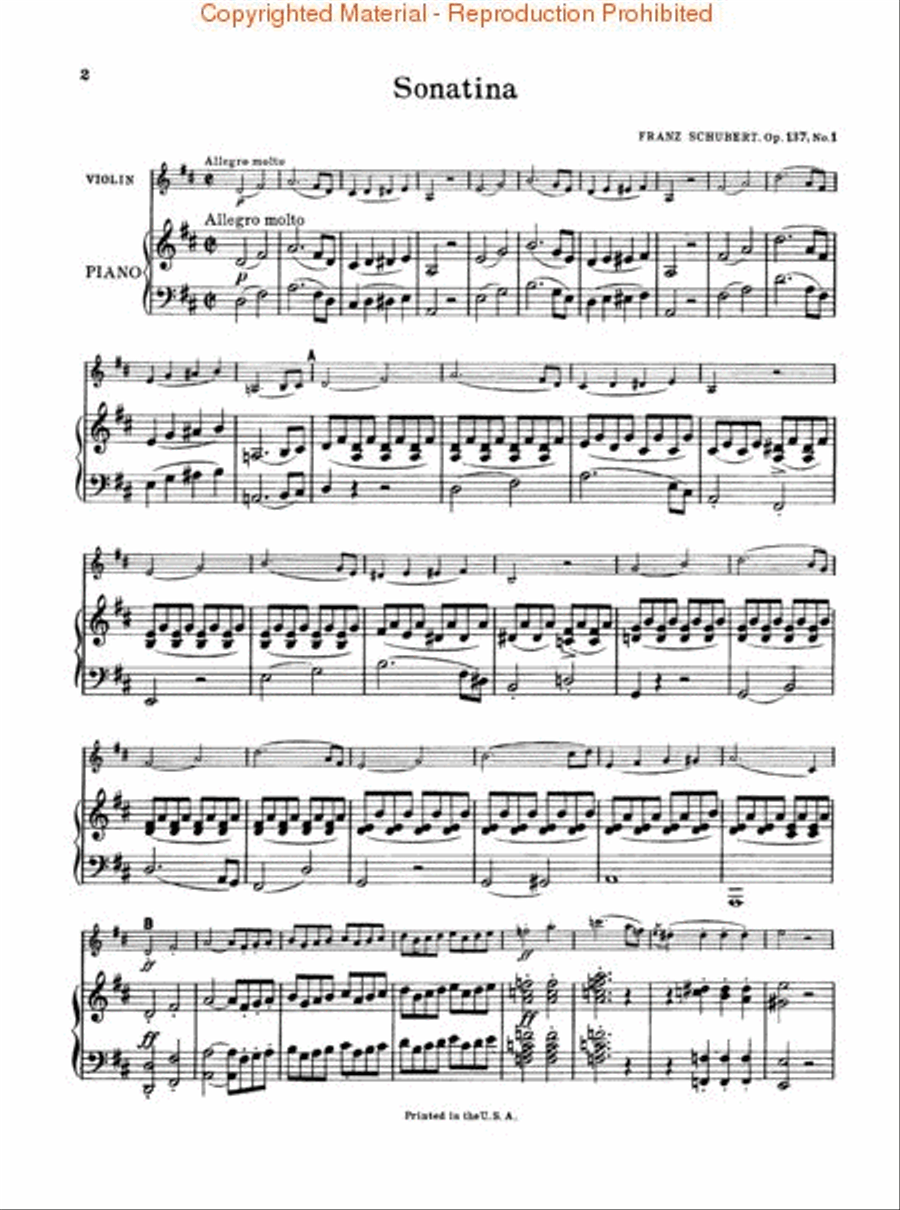 Three Sonatinas, Op. 137 Violin Solo scores gallery preview page 3