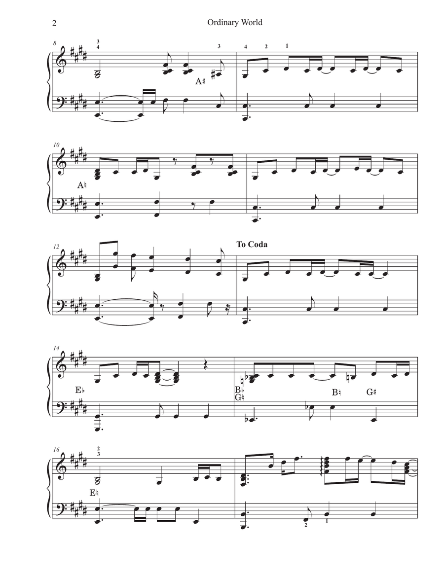 Ordinary World Harp scores gallery preview page 2