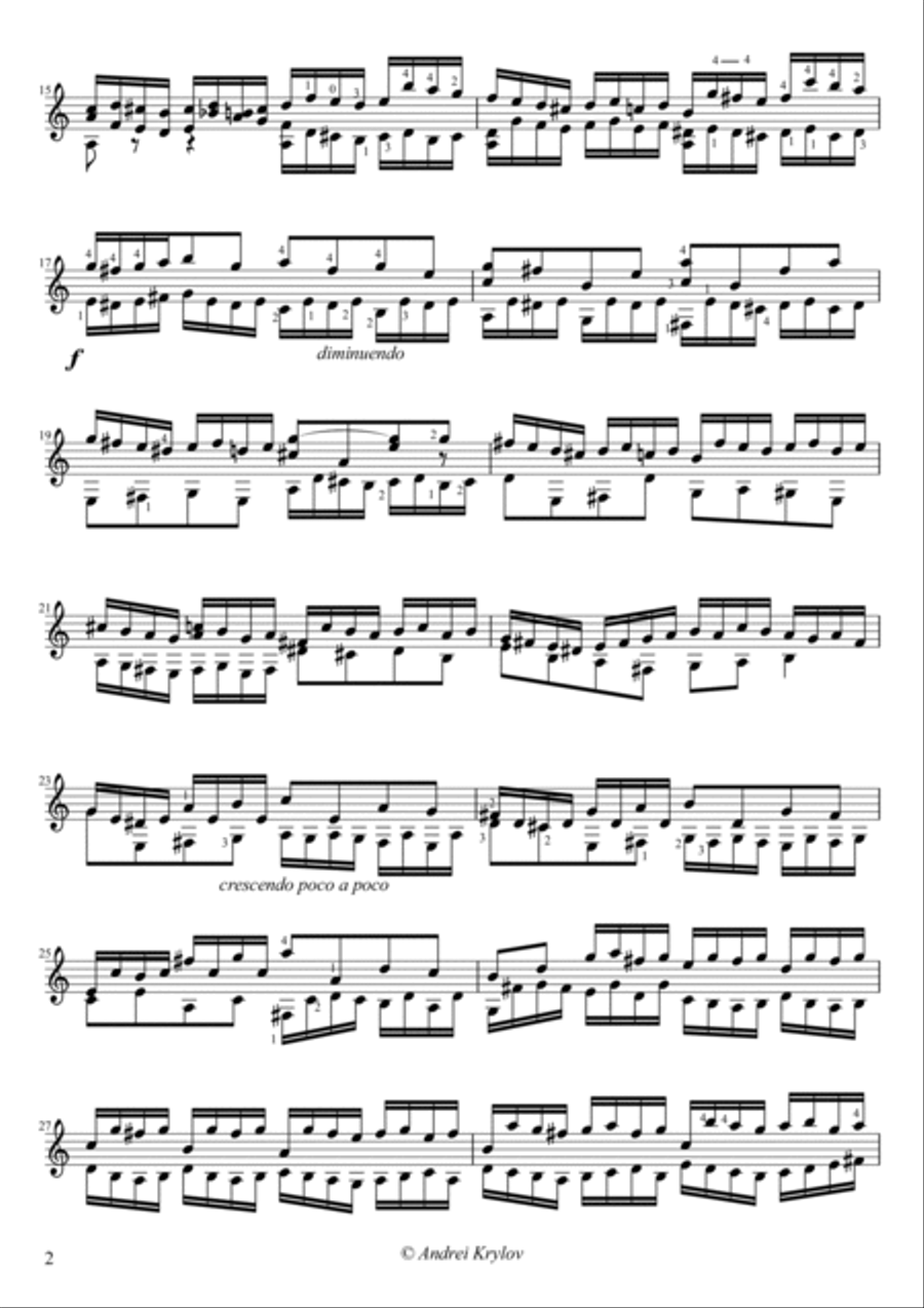 Fugue bwv 953,by J.S. Bach, arranged for classical guitar Acoustic Guitar scores gallery preview page 2